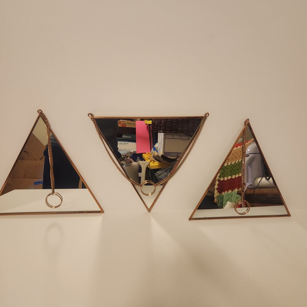 3 Piece Hanging Triangle mirror's 8x9
